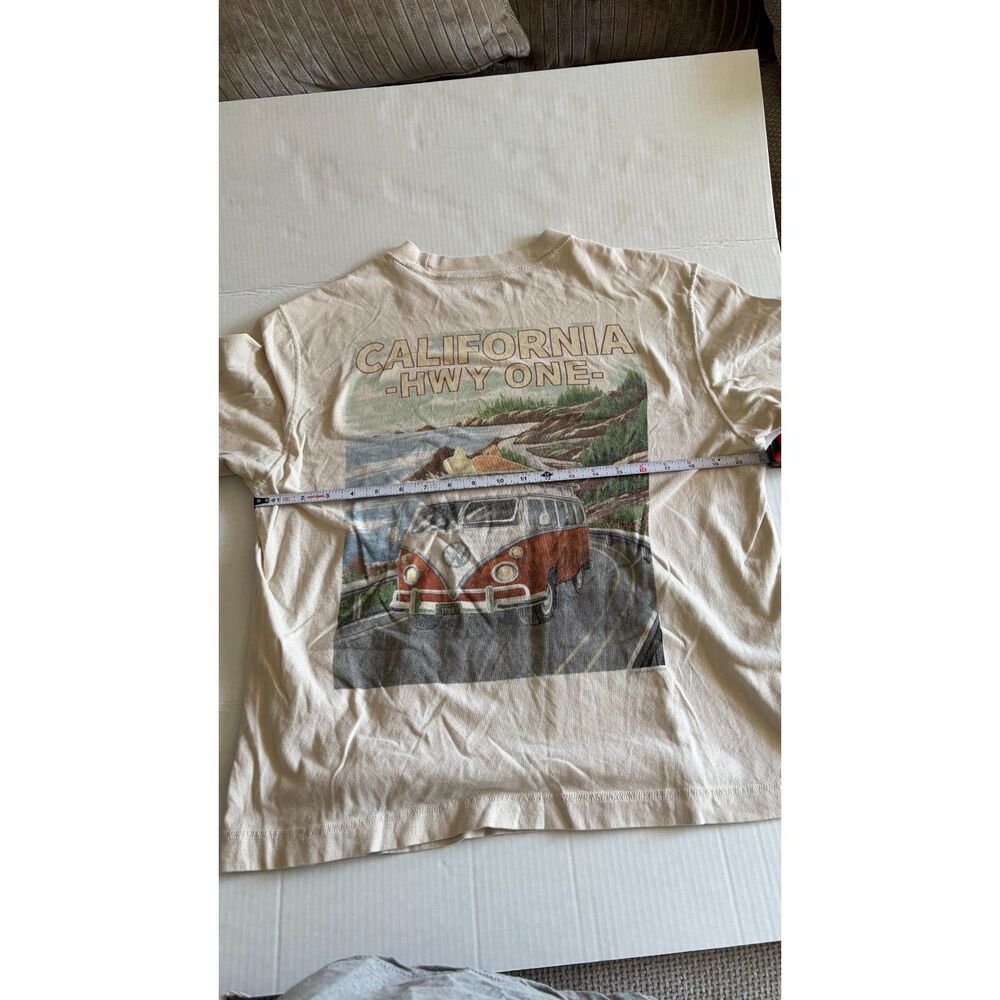 Abercrombie & Fitch California Hwy One VW Bus Graphic T-Shirt Beige Size S Y2K